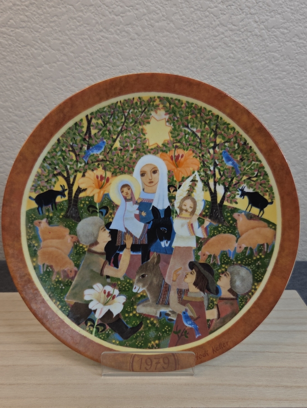 The Adoration” 1979 Collector Plate · Hedi Keller · Königszelt Bavaria